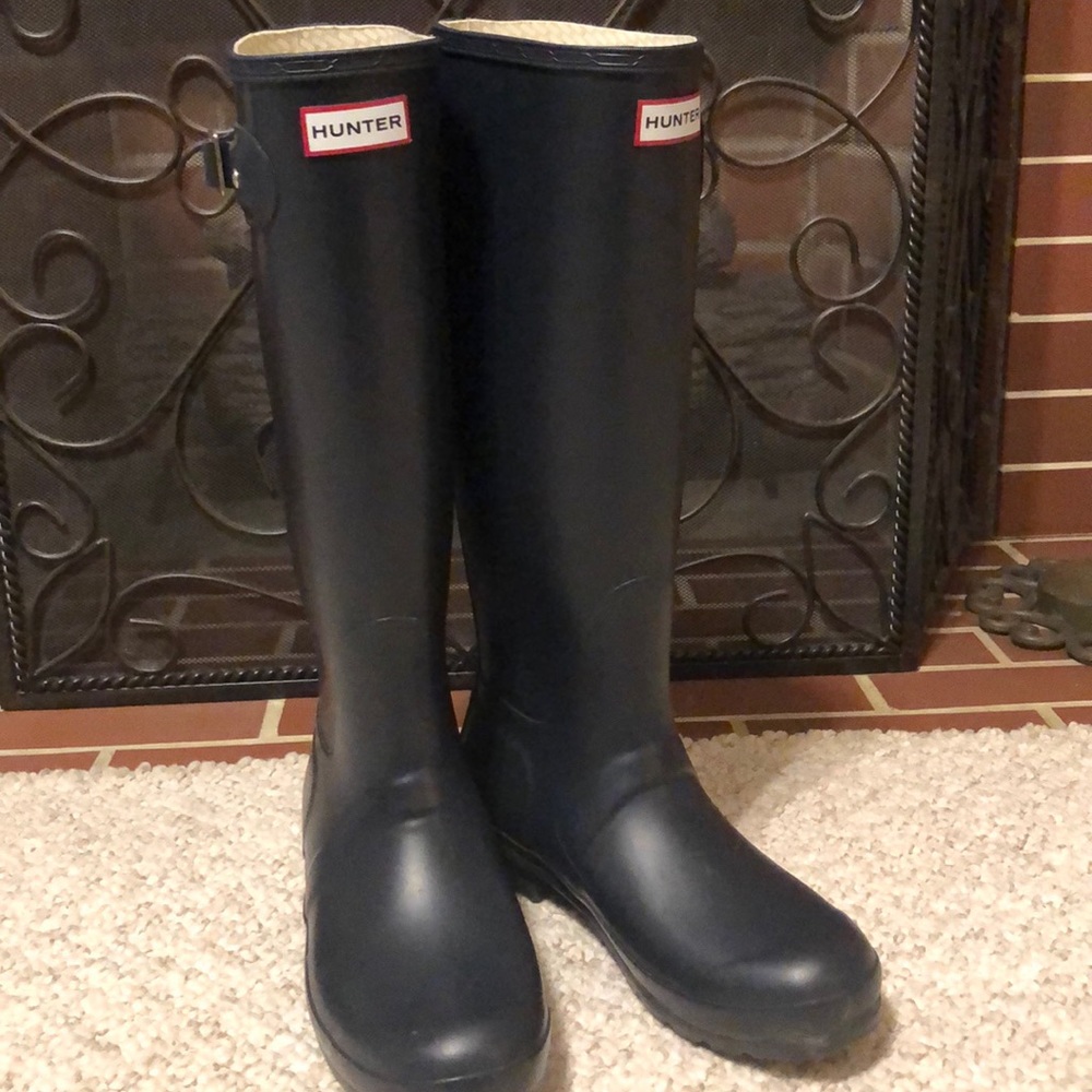 Hunter Tall Rain Boots Navy Matte Size 9